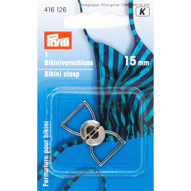 Prym Bikini- und Gürtelverschluss, 15mm, silberfarbig