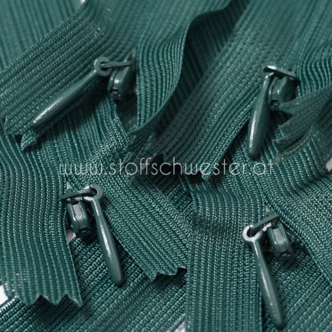 22cm Nahtverdeckter Reißverschluss dunkelgrün
