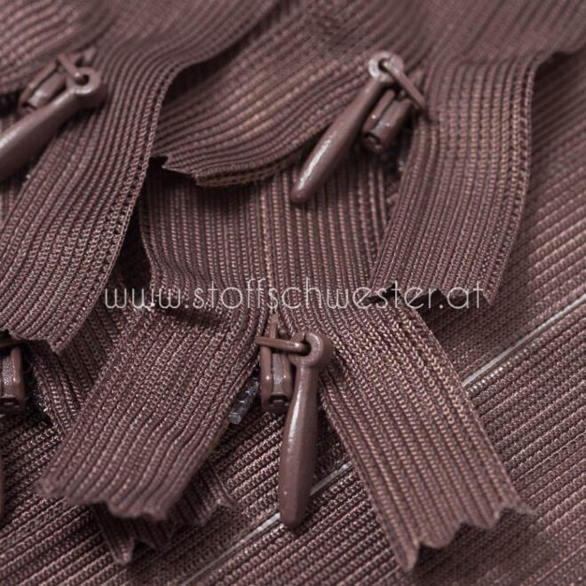 22cm Nahtverdeckter Reißverschluss dunkelbraun