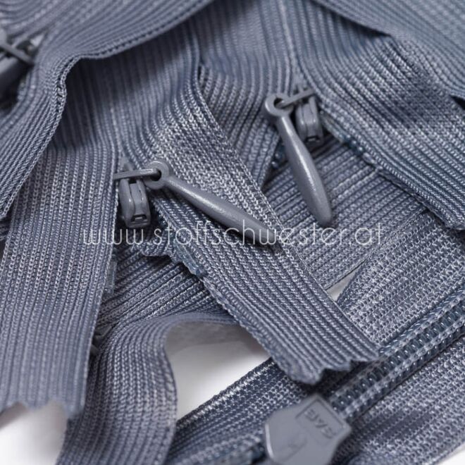 22cm Nahtverdeckter Reißverschluss dunkelgrau