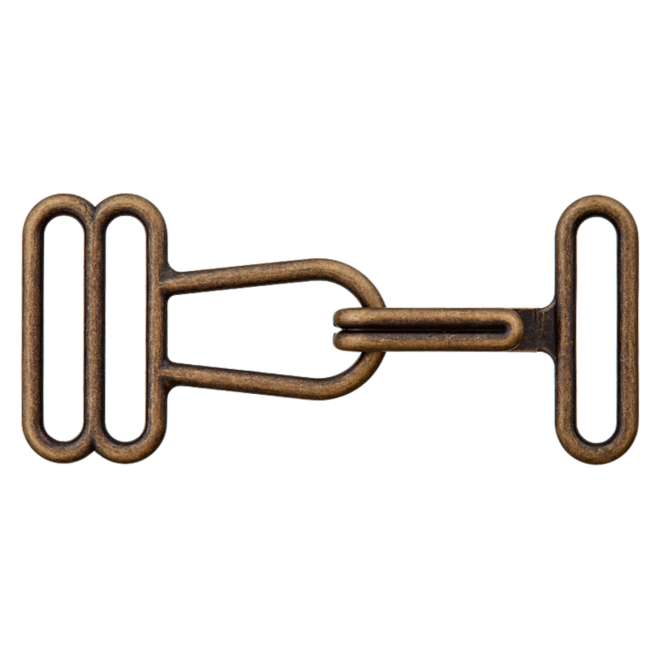 25mm Metallverschluss Haken altmessing (2 Teile)