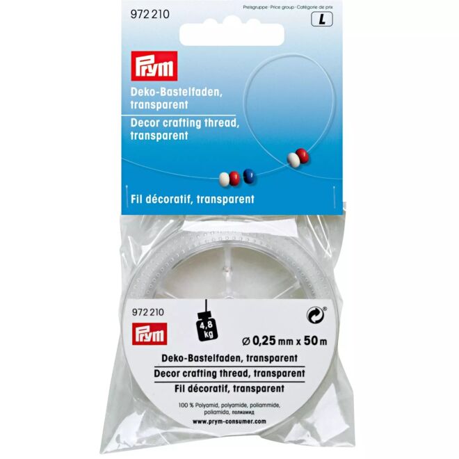Prym Deko-Bastelfaden, 0,25mm, transparent