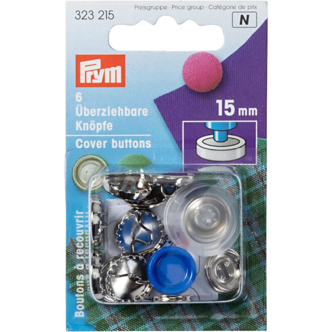 Prym Überziehbare Knöpfe 19mm silber