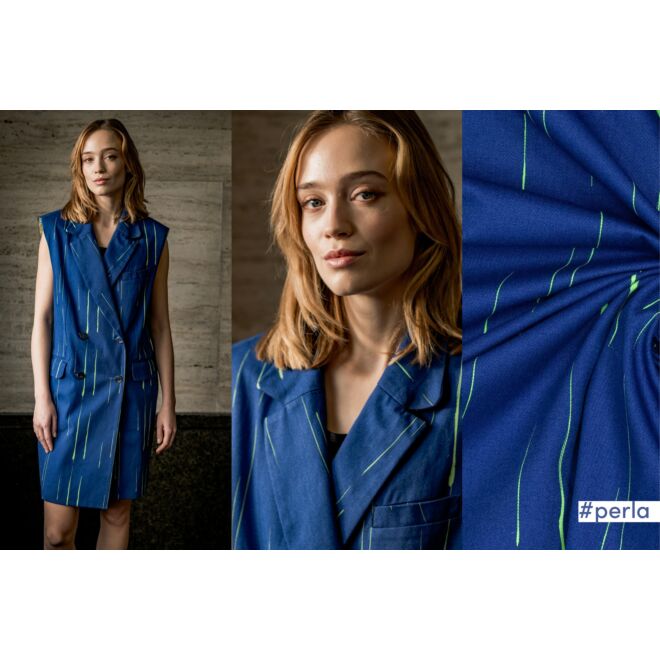 Canvas Neon Brush Lines blau/neongrün