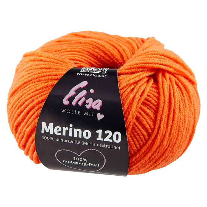 Elisa Wolle Merino 120, 50g - ORANGE