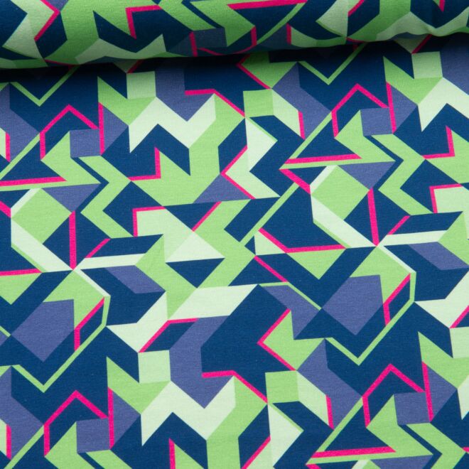 Sommersweat Graphical grün/blau