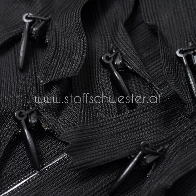 18cm Nahtverdeckter Reißverschluss schwarz