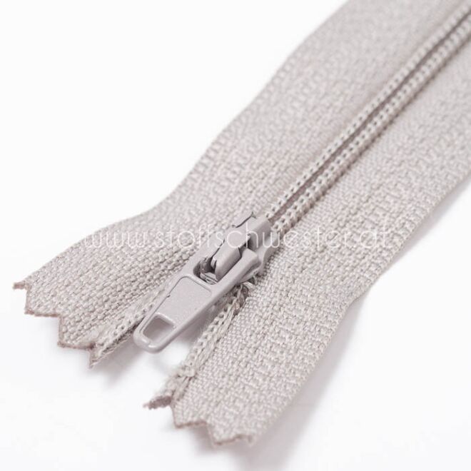 Hosenzipp, 4mm, grau, unteilbar