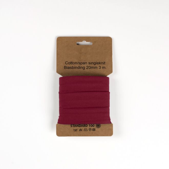 3m Jersey-Schrägband "Emilia" weinrot