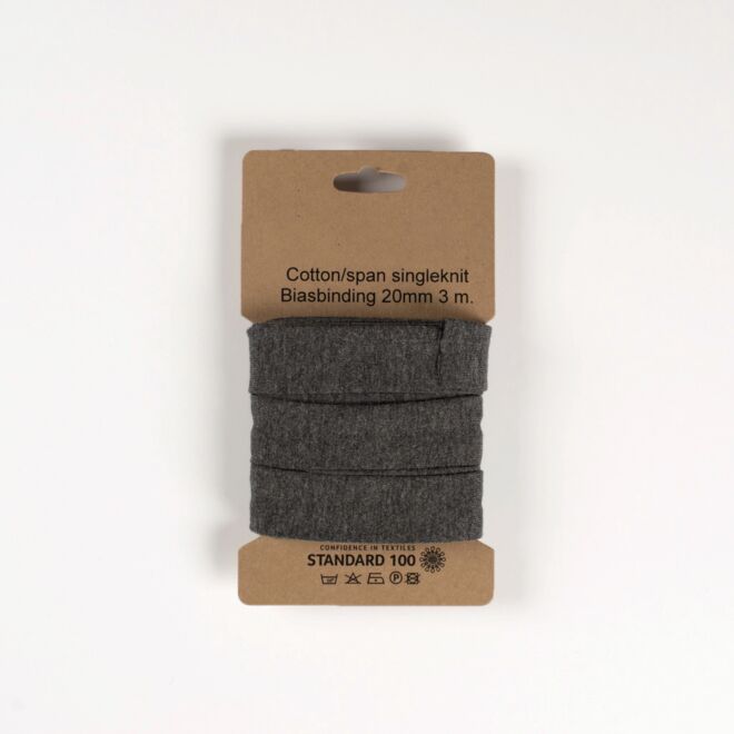 3m Jersey-Schrägband "Emilia" dunkelgrau-meliert