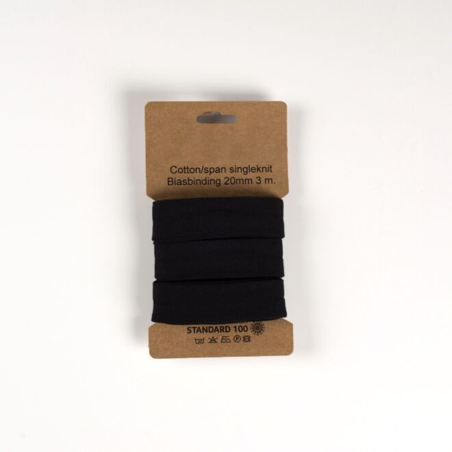 3m Jersey-Schrägband "Emilia" schwarz