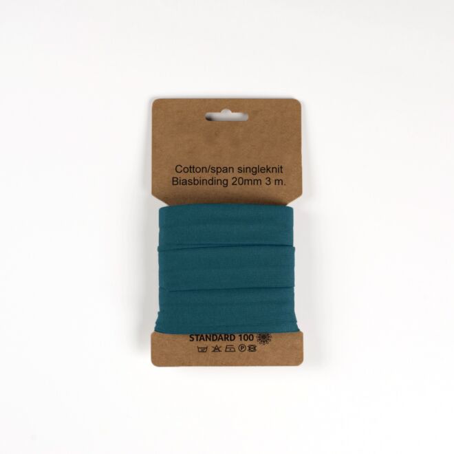 3m Jersey-Schrägband "Emilia" dunkelpetrol