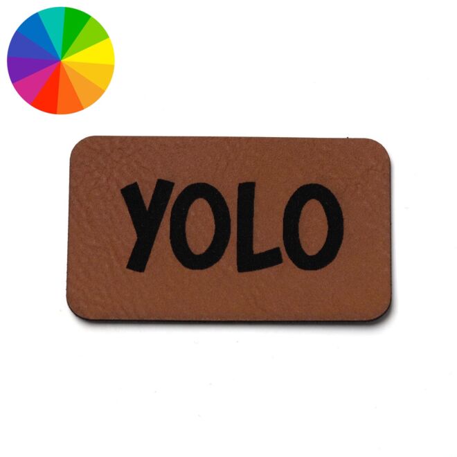 Kunstlederlabel "YOLO" (50mm x 30mm)
