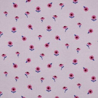 Rippjersey „Flowers“ flieder