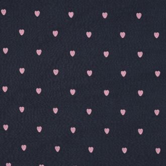 Bestickter Musselin „Rose Hearts“ marine