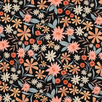 Jersey „Peach Blossom Garden“ schwarz