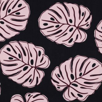 Canvas Monstera Blätter navy