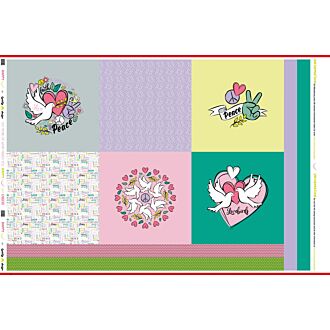 *SALE* Canvas-Panel Lovebirds für Kissen (ca. 95cm)