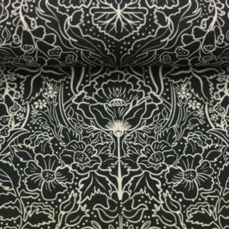 Vorbestellung Baumwolljersey Autumn Damask anthrazit