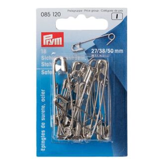 Prym Sicherheitsnadeln, 27/38/50mm, silberfarbig
