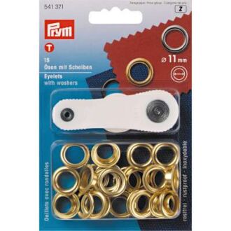 Prym Ösen mit Scheiben 11mm gold