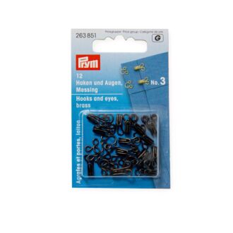 Prym Federhaken und -augen (Haftel), Größe 3, schwarz