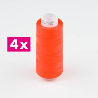Amann-Mettler Trojalock Overlockgarn No. 120, 4x 2500m/gleiche Farbe - Farbe signalorange