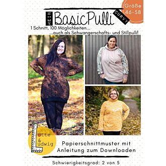 Papierschnittmuster Mein Basic Pulli Curvy Gr. 46 - 58