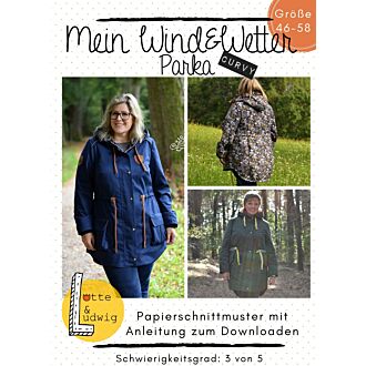 Papierschnittmuster Mein Wind & Wetter Parka Curvy Gr. 46 - 58