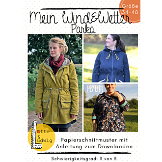 Papierschnittmuster Mein Wind & Wetter Parka Gr. 34 - 48