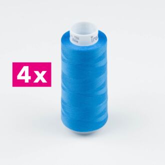 Amann-Mettler Trojalock Overlockgarn No. 120, 4x 2500m/gleiche Farbe - Farbe azurblau