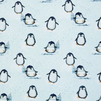 Vorbestellung French Terry Arctic Pinguine hellmint