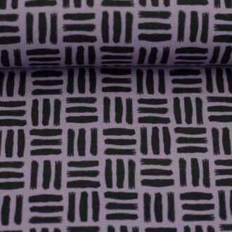 Modal French Terry Wabi Grid lavendel/anthrazit