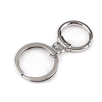 Metallkarabiner mit Schlüsselring silber