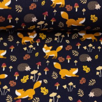 Vorbestellung French Terry Mailbou Foxes dunkelblau