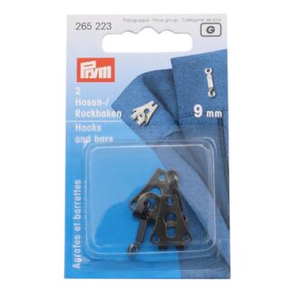 Prym Hosen- oder Rockhaken, 9mm, schwarz
