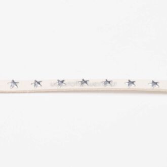 7mm Kunstwildlederband mit Sternen creme