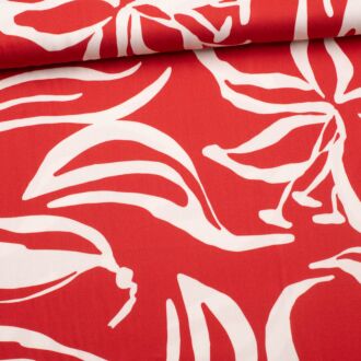 Viskose Florale Eleganz rot
