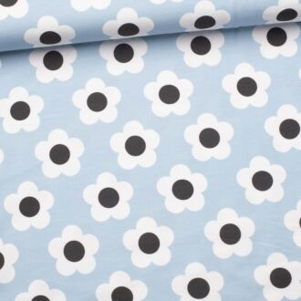 Retro Flowers Jersey blau