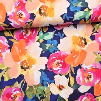 Lena's Flowers blau Jersey