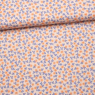 Bio-Baumwollwebware Peach Flowers pfirsich