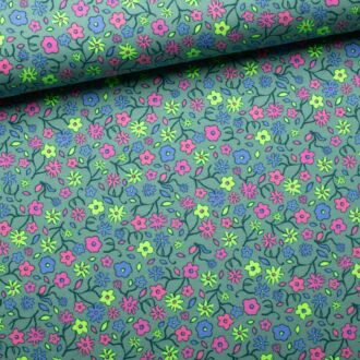 Jersey Neon Flowers grün
