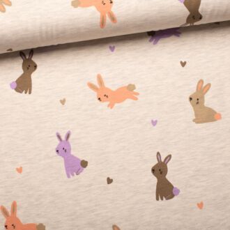 Jersey Bunny & Love ecru-meliert