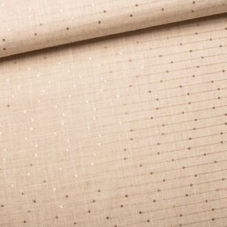 Gestreifter Leinen-Viskose-Stoff mit Pailletten sand