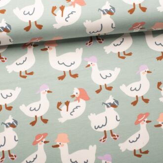 French Terry Gänsemarsch mintblau