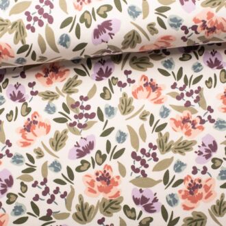 French Terry Blumenmeer wollweiß