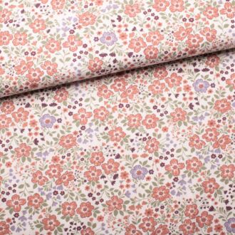 Baumwollwebware „Romantic Flowers“ creme