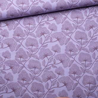 Baumwollwebware „Floral Branches“ lila