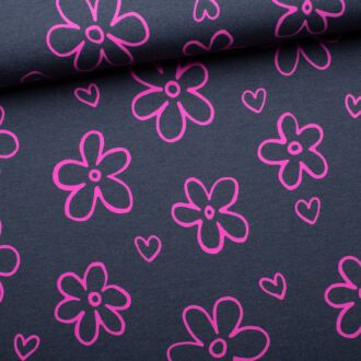 Jersey Neon Hearts marine-meliert