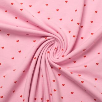 Baumwolljersey Mini Hearts rosa